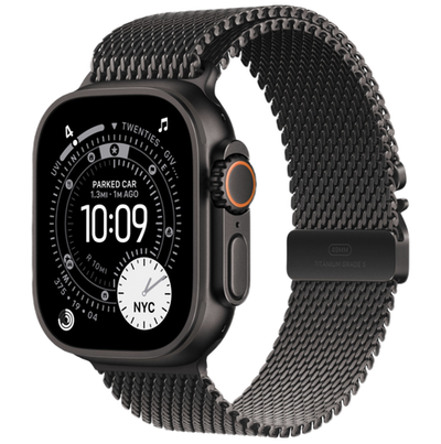 Часы Apple Watch Ultra 3 GPS + Cellular 49mm Black Titanium Case, Milanese Loop (Black Titanium) M