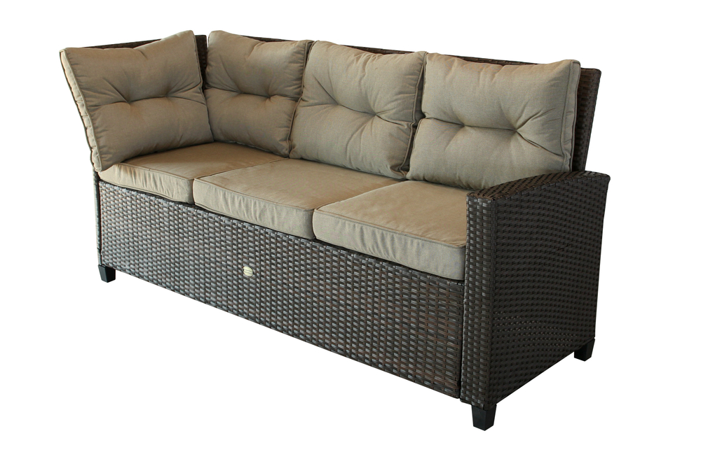 Набор мебели Версаль ПРЕМИУМ-2 арт.SFS019 коричневый, бежевый 4 уп.(ротанг коричневый, подушки бежевые) "Garden story"