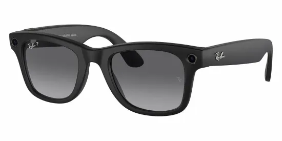 Экшн-очки с камерой Ray Ban WAYFARER Matte Black/Polar Gradient Graphite Size S53(черный мат/графитовый градиент) RW4008