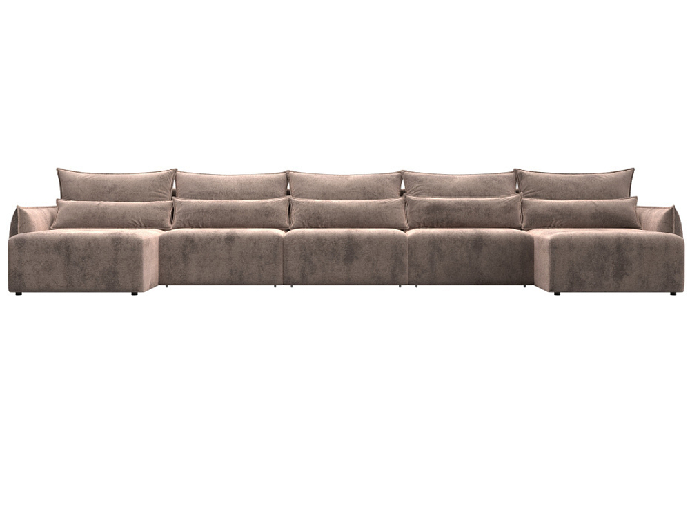 Диван П-образный Лига-051 НПБ МегаЛонг ВЕЛЮР TOWER 05 бежевый