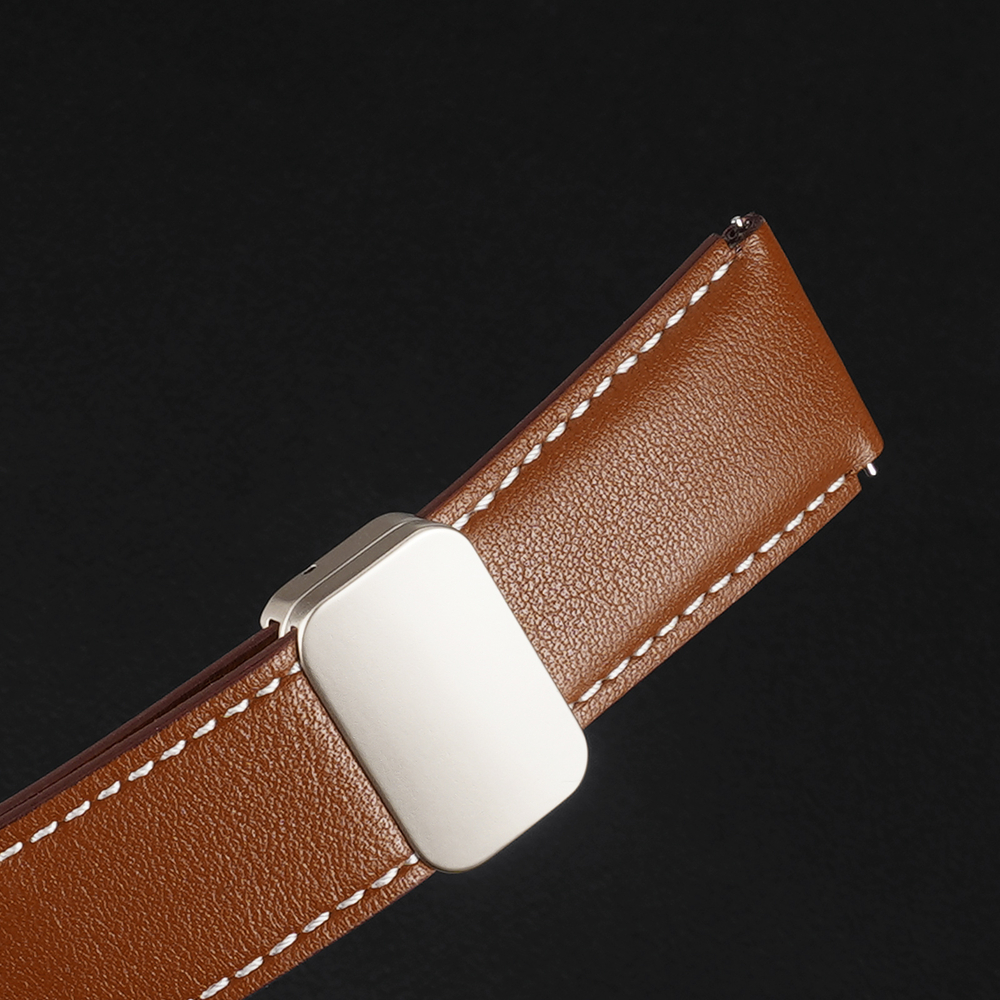 Ремешок из натуральной кожи коричневого цвета от Dux Ducis для смарт часов Samsung Galaxy Watch 3, 4, 5, 6 и 7 (размер крепления 20мм), серия YA Series