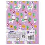 Блокнот МАЛЫЙ ФОРМАТ (110х147 мм) А6, 80 л., твердый, клетка, ЮНЛАНДИЯ, "Лама", 111619