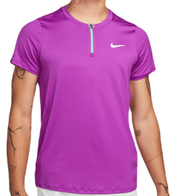 Мужское поло теннисное Nike Men's Court Dri-Fit Advantage Polo - vivid purple/green glow/white