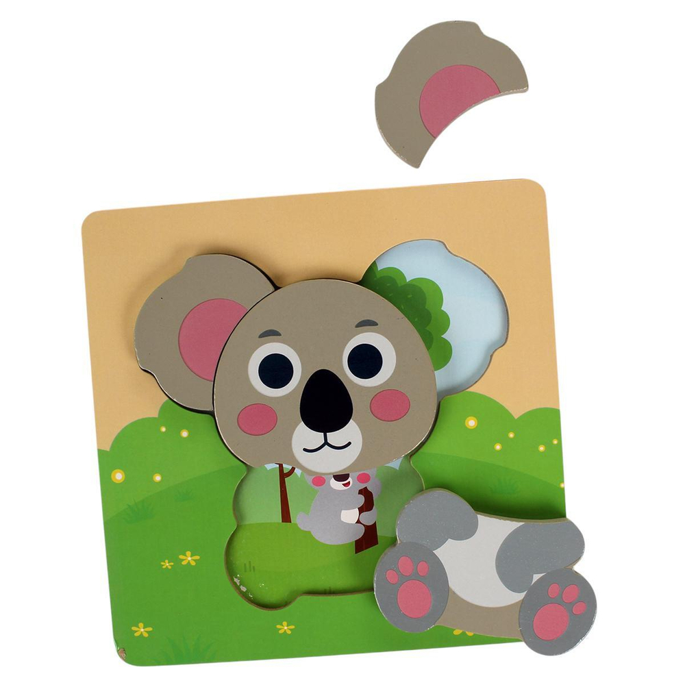 Развивающая игрушка деревянная Пазл животные, C-41876