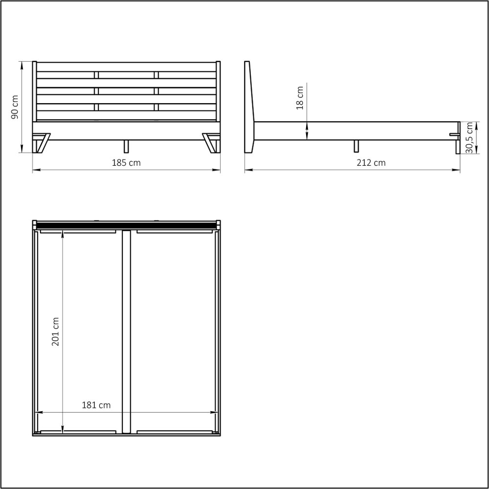 Кровать двуспальная Флеверс 180х200 из массива дуба с основанием, на металлических ножках в стиле лофт