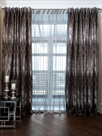 Ткань Портьера 275x260 Garda Decor Cascada серая Серый