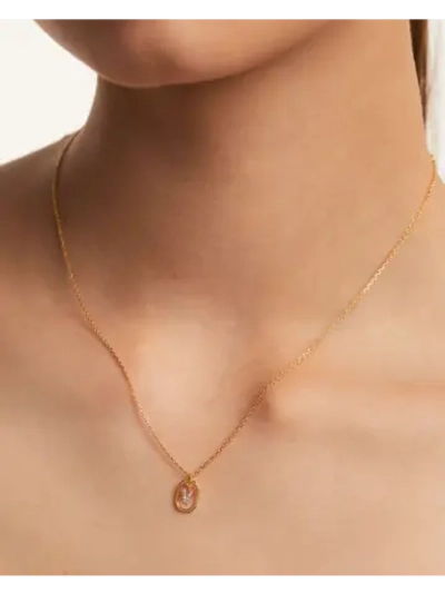 Колье Мини-Буква V серебро 925 пробы покрытое золотом