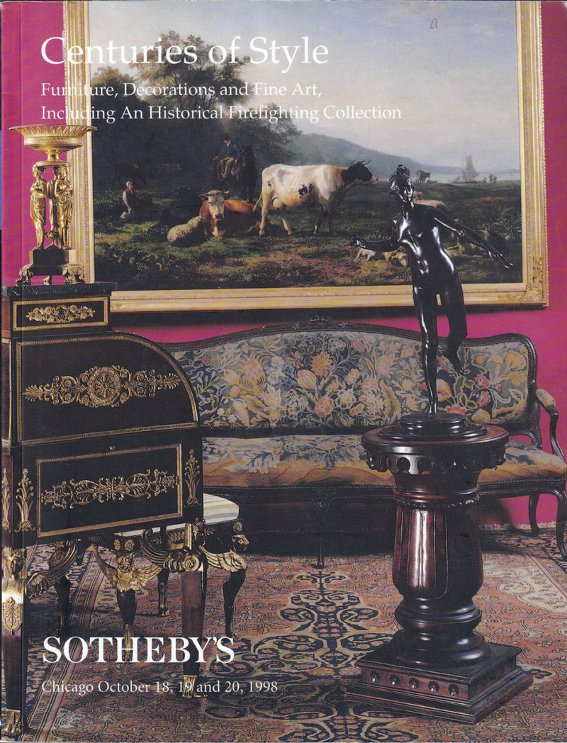 Каталог аукциона Sotheby's, Чикаго, Столетия стиля: Мебель, декоративное искусства, живопись, включая коллекцию Музея истории пожаротушения от 18, 19 и 20 октября 1998 года