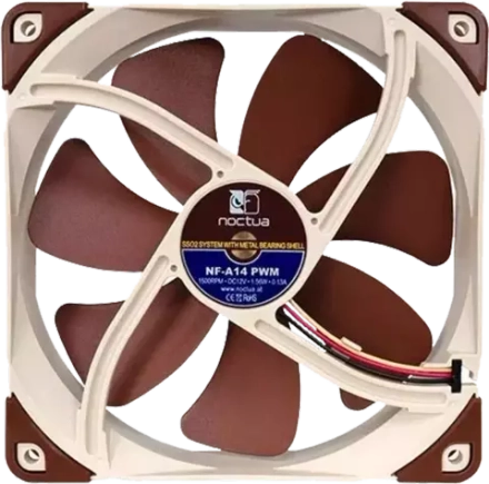 Вeнтилятор для корпуса Noctua NF-A14 PWM (NF-A14 PWM) - 140mm 1  1500 об/мин, 24.6 дБ, 4-pin PWM