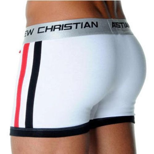 Мужские трусы боксеры с пуш-ап Andrew Christian Shock Jock Racer White Boxer AC52