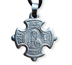 Нательный крест с иконой святой Антонины с серебрением