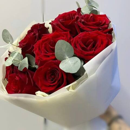 Букет 2 - моно из 9 роз Эквадор