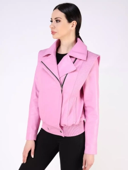 Кожаная куртка демисезонная косуха кимоно