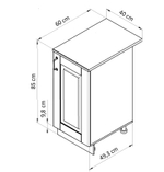Кухонный модуль 40х60х85, Стокгольм Светлый, напольный, массив сосны, белый, Dipriz