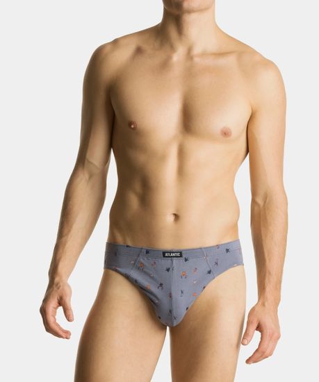 Мужские трусы (2шт) слипы спорт Atlantic 2MP-003, серый + темно-синий
