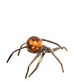 Народные промыслы AM-3039 Фигурка «Паук степной» (латунь, янтарь)