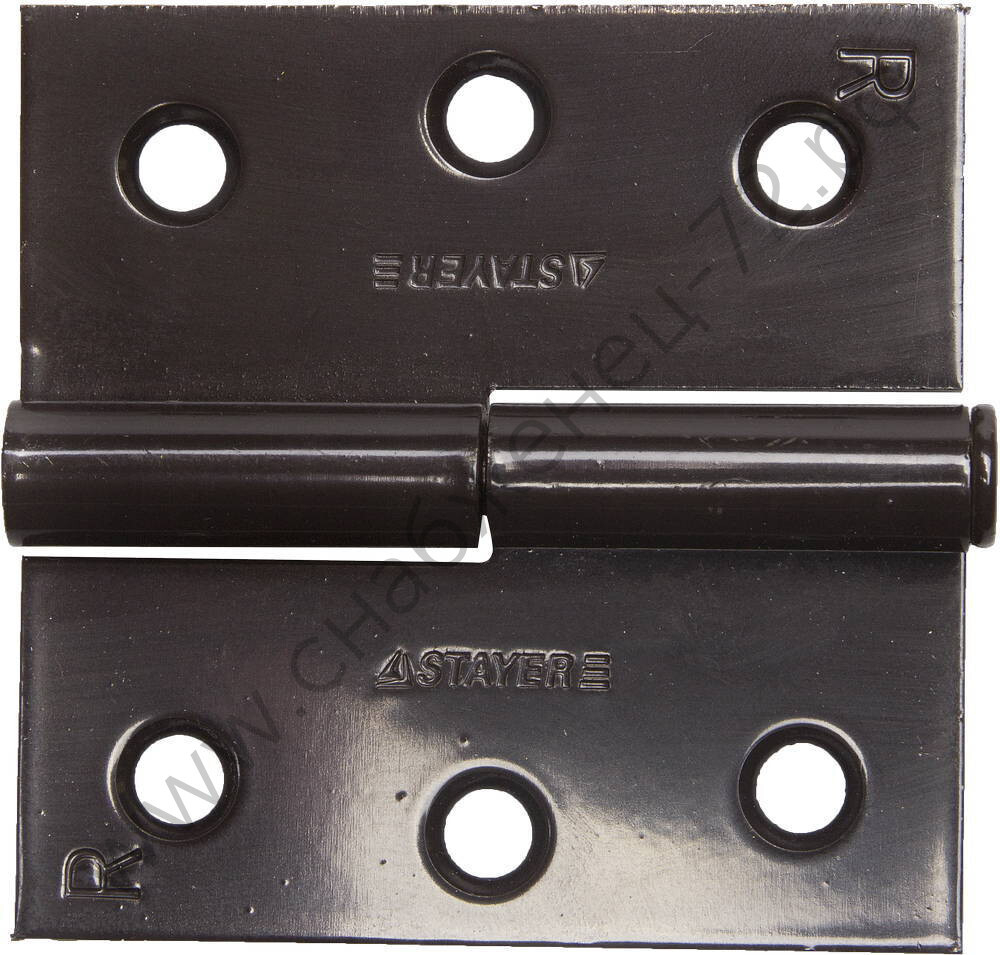 STAYER 75x75x2.4 мм, разъемная, правая, цвет коричневый, карточная петля (37613-75-3R)