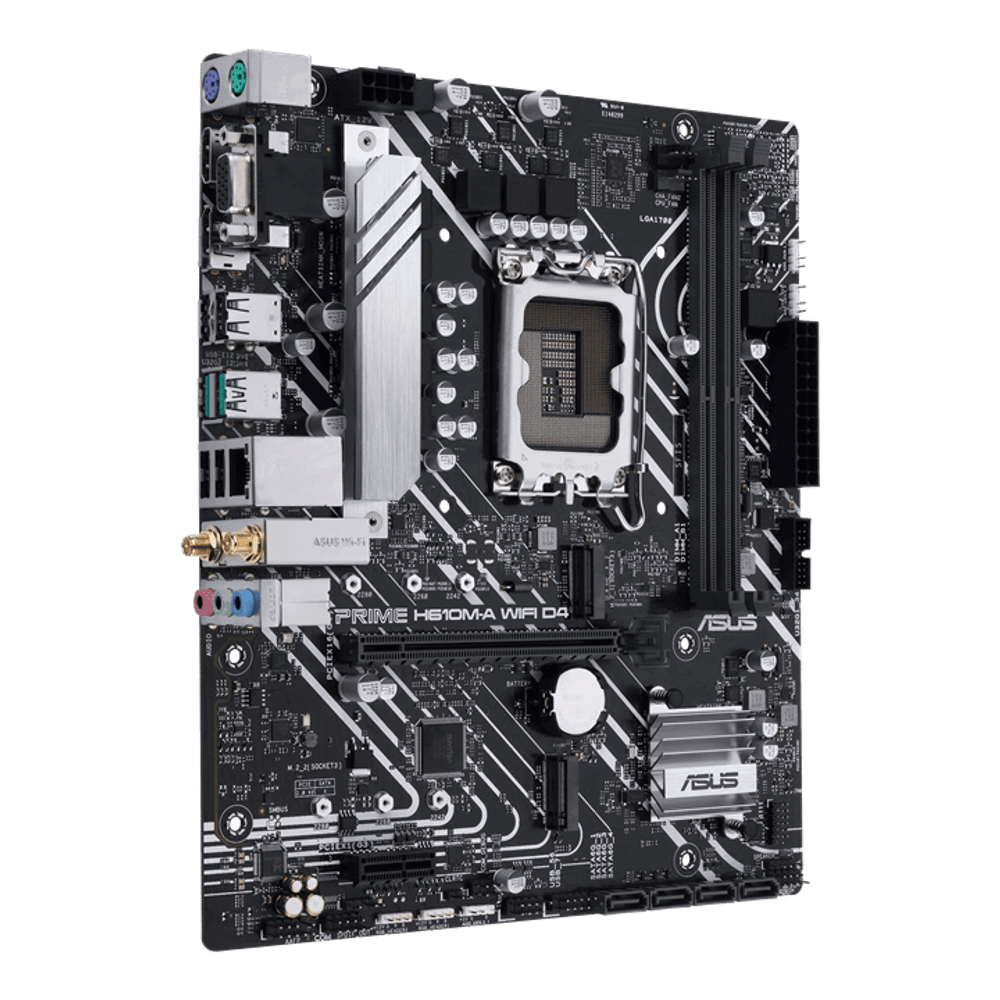Материнская плата ASUS PRIME  H610M-A WIFI D4, LGA1700 2xDDR4 4xSATA3 2xM.2 1xD-Sub 1xHDMI 1xDP mATX