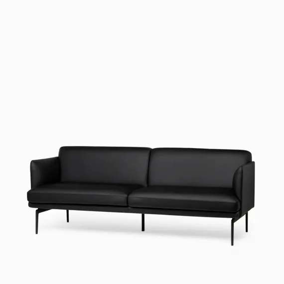 Диван Bisq, 211 см, черная кожа