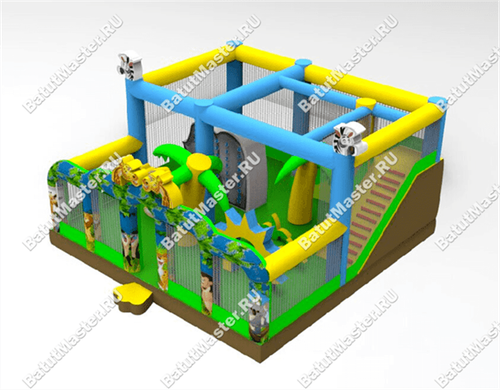 Коммерческий надувной батут "Законы джунглей макси"