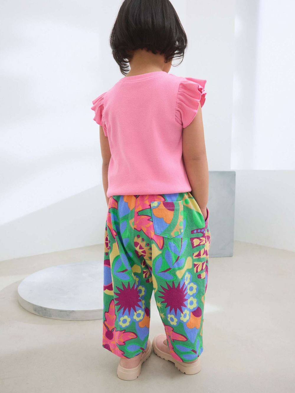 Брюки широкие для девочки Next AD8-336, Зеленый