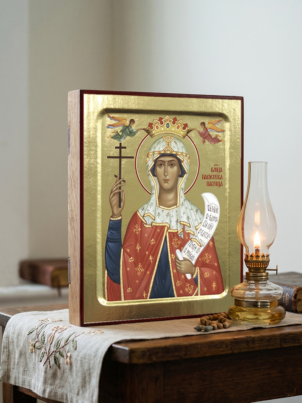 Икона Параскевы (с Ангелами), великомученицы на дереве: 125 х 160 (Синопсисъ)