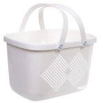 Корзинка для хранения с силиконовыми ручками «БИРСТАД», цвет белый, 32*23.5*21см