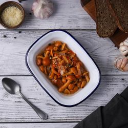 Блюдо для подачи 18*13 см h4 см 400 мл Blue Rim эмалированая сталь SUNNEX [1]