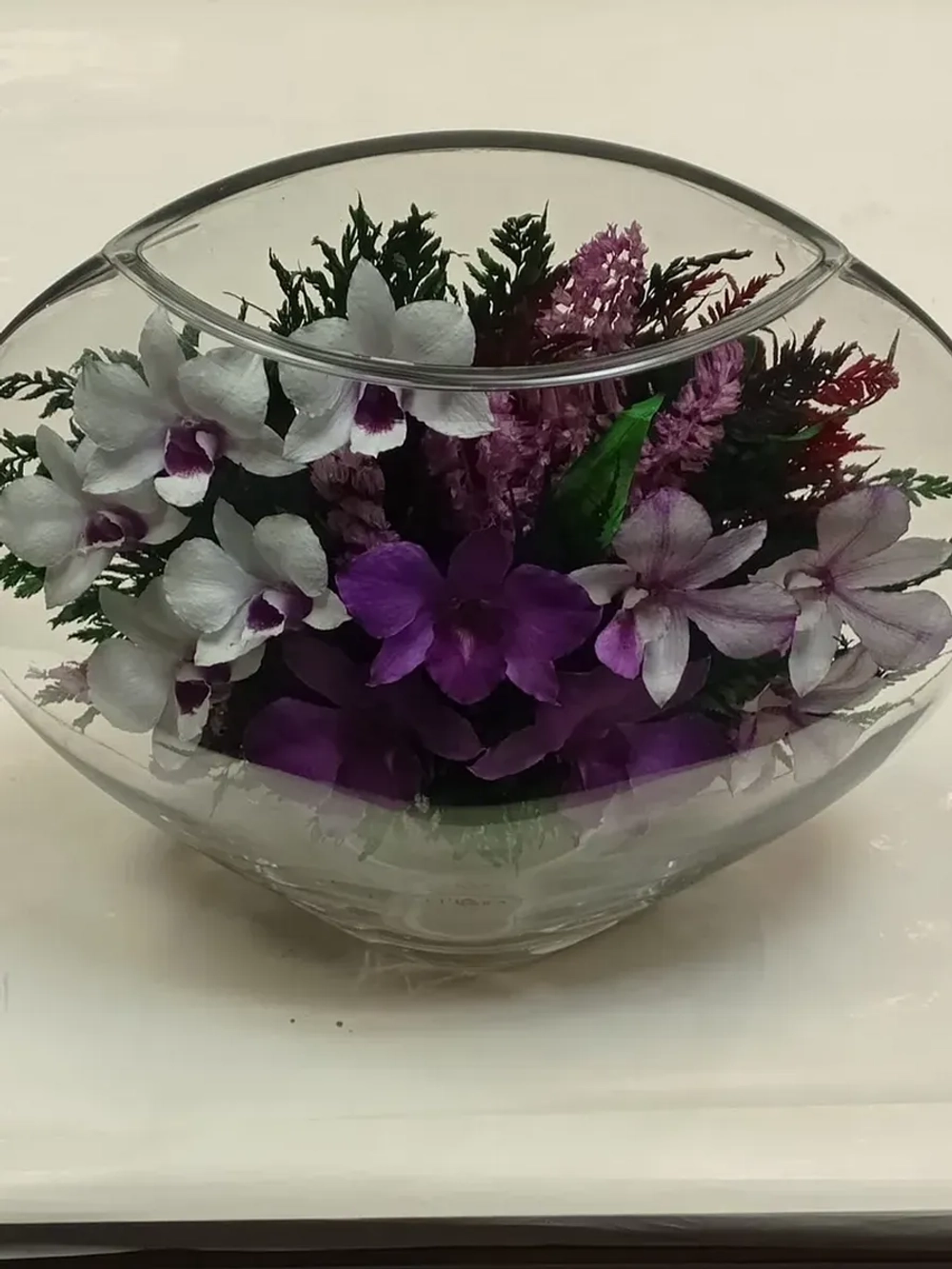 натуральные цветы в стекле, вакуум