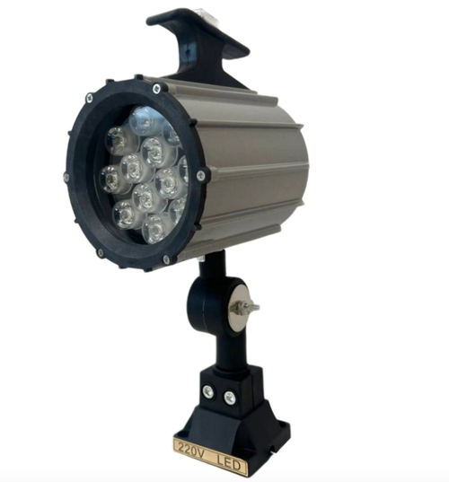 Станочный светодиодный светильник на гибкой ножке с винтовым основанием 9Вт, 900Лм, 5500К, 60°, IP65, 7200мм, 110В-220В AC