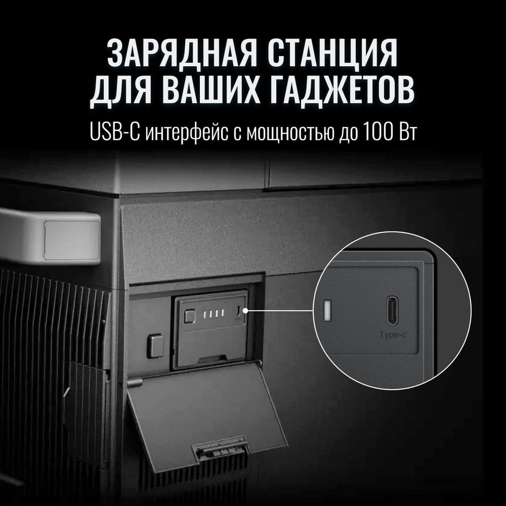 Портативный холодильник EcoFlow Glacier с АКБ, с колесами и рукояткой