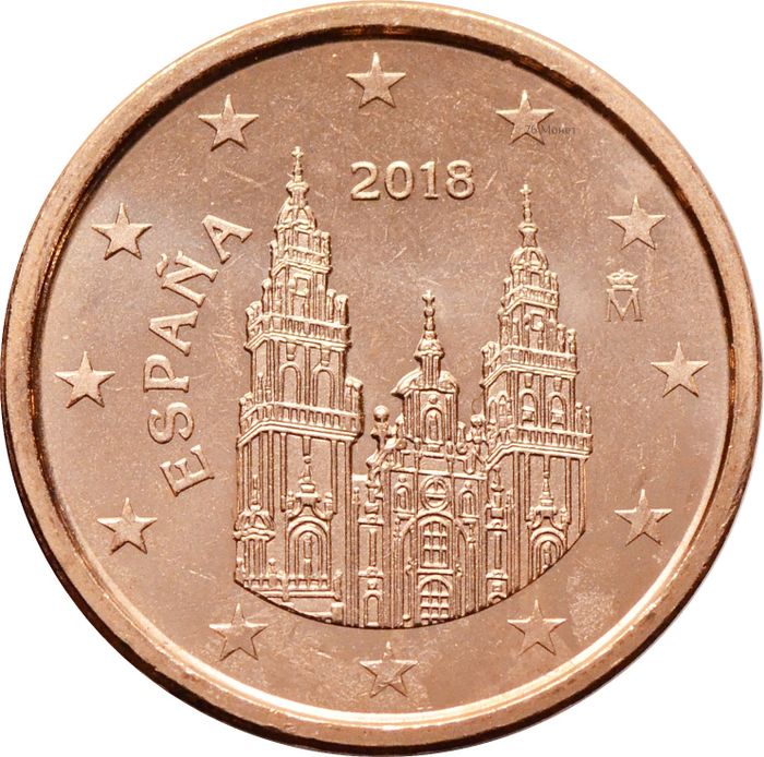 1 евроцент 2018 Испания (1 euro cent)