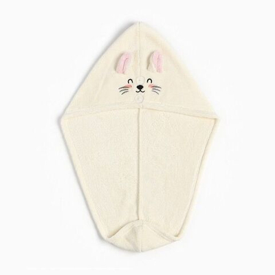 Молочное полотенце-чалма для сушки волос «Милашка» (Цвет: молочный)