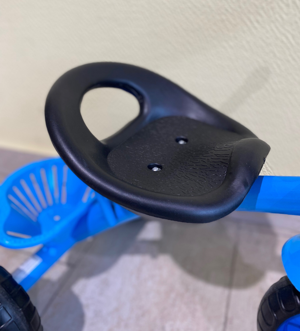 Велосипед 3-х колесный (баг., корзина, пласт. колеса) арт. Sl-001 Синий, 36005