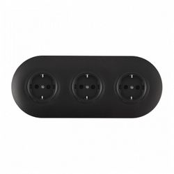 Розетка с заземлением и со шторкой Arte Milano SET08-3 SET08-3-40-1x3 black