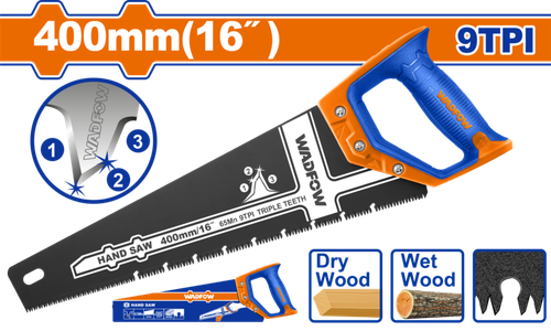 Ножовка по дереву 400 мм 9TPI (6/24) WADFOW WHW1G16