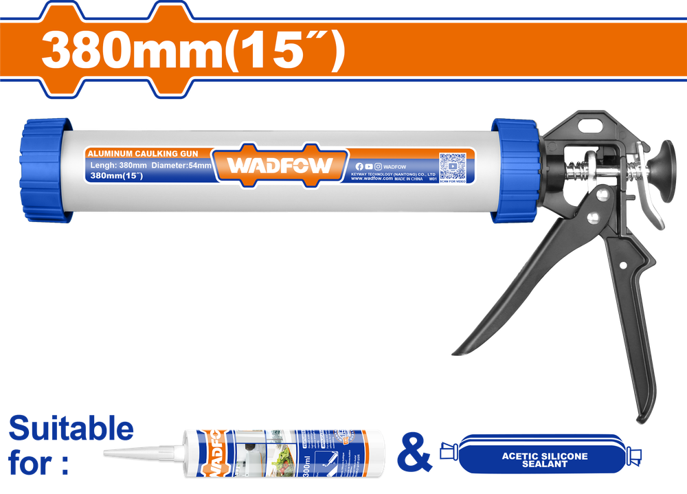 Пистолет для герметика WADFOW WCG5315 380 мм