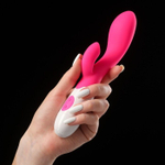 Розовый вибратор с клиторальным отростком Best Lover - 20 см. (Цвет: розовый)