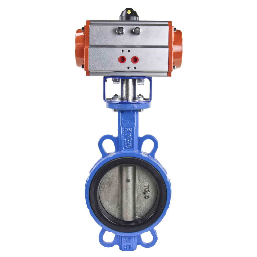 Water Butterfly Valve Elephant st-316l-nbr-elephant-sa, body material - carbon steel WCB, disk material - stainless steel AISI 316L, seal - NBR, pneumatic actuator operated