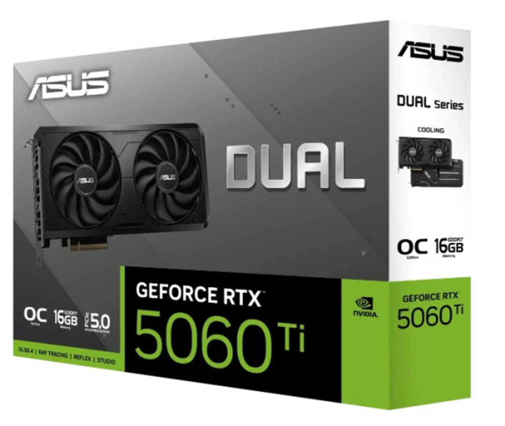 Видеокарта ASUS GeForce RTX 5060 TI DUAL EVO OC (DUAL-RTX5060TI-O16G-EVO)