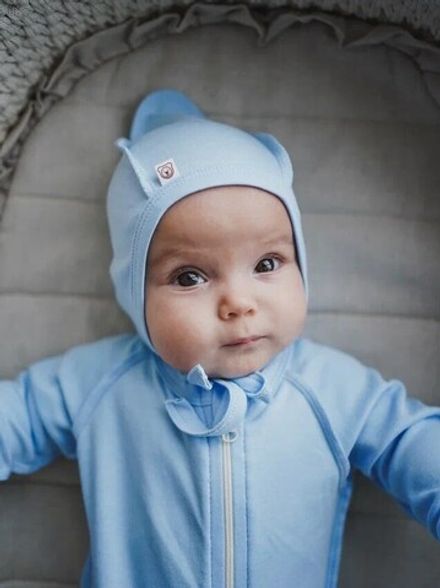 Чепчик для новорожденных "Светлый деним" 0+