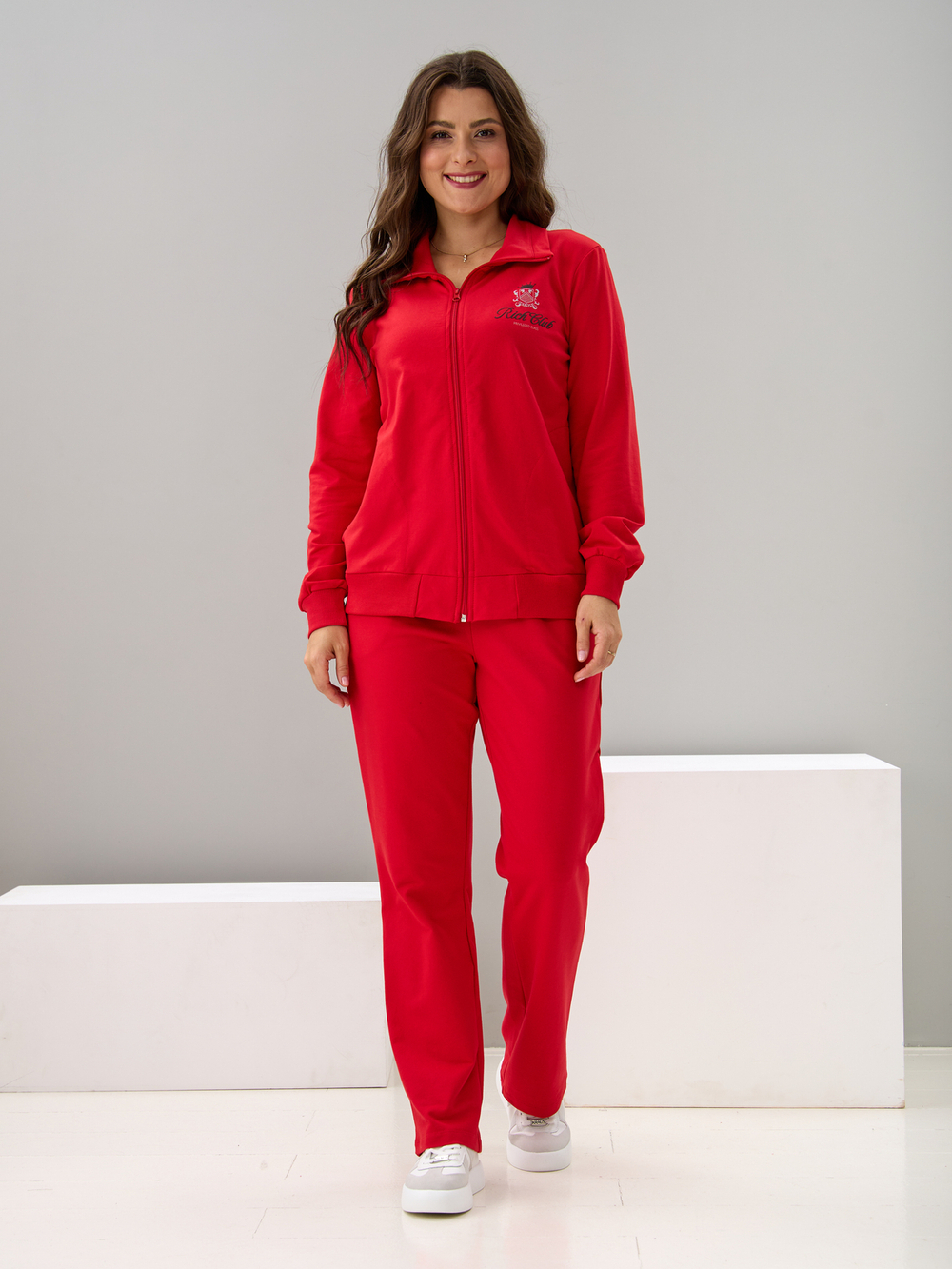 Костюм с брюками КБ-384/красный-п