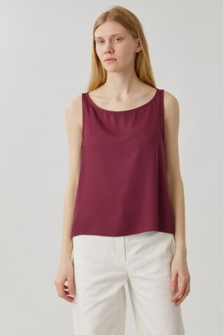 Топ-майка из бордовой вискозы
