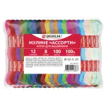 Нитки для вышивания (мулине), набор 100 цветов, 8 м, полиэфир, DEVELIA (Девелиа), 665432