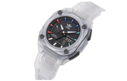 Adidas Originals STREET Wrist Watch Quartz Movement Resin Strap Black Dial Unisex 100m Water Resistant