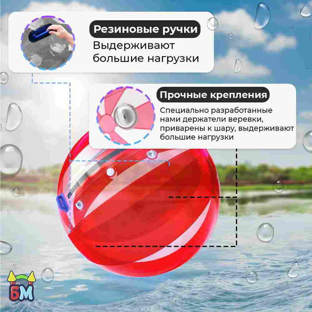 Аттракцион Водный шар ПВХ «Малина» 2*2*2 м
