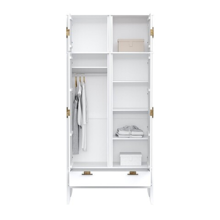 Антресоль 2х дверного шкафа «Бридж» белый лак