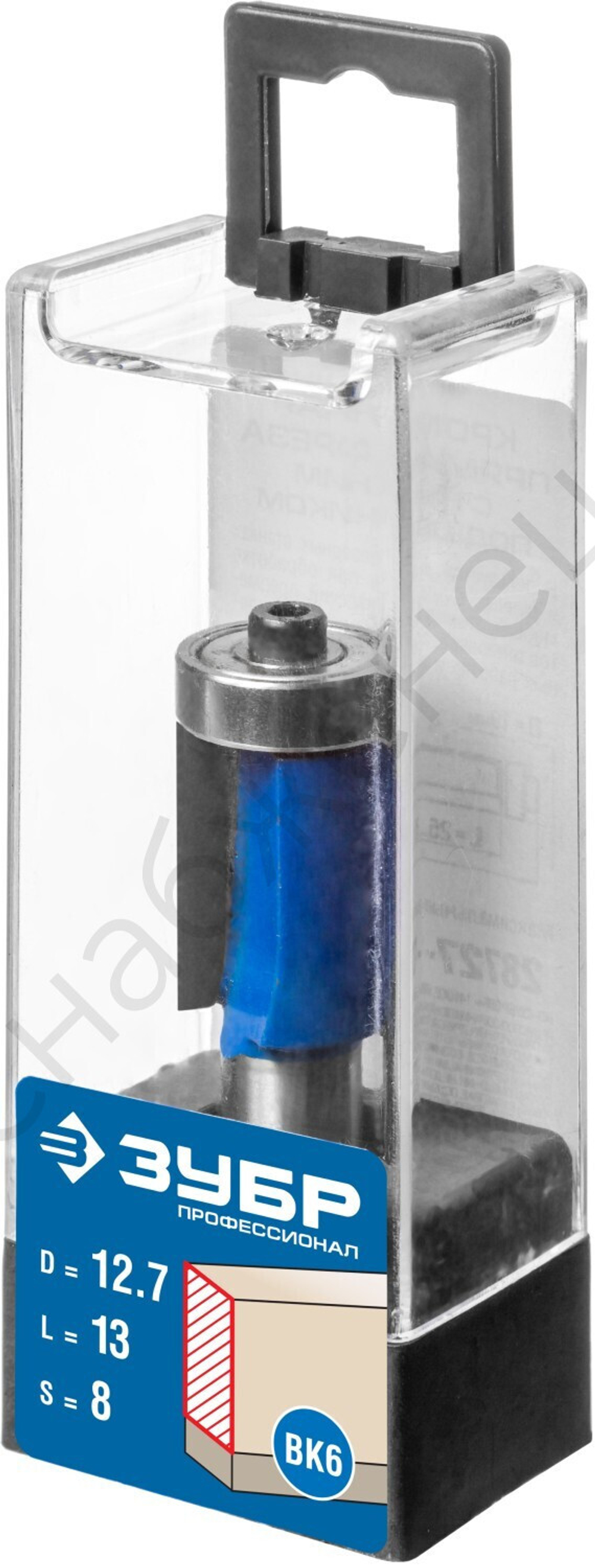 ЗУБР 12.7x25.4мм, хвостовик 8мм, фреза кромочная с нижним подшипником (3 лезвия)