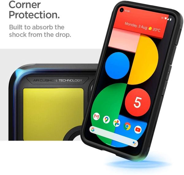 Чехол Spigen Tough Armor Designed для Google Pixel 5 Case (2020) - Black