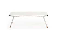 "Верона" журнальный стол из HPL 120х65, H40, каркас белый муар, цвет столешницы "молочный"